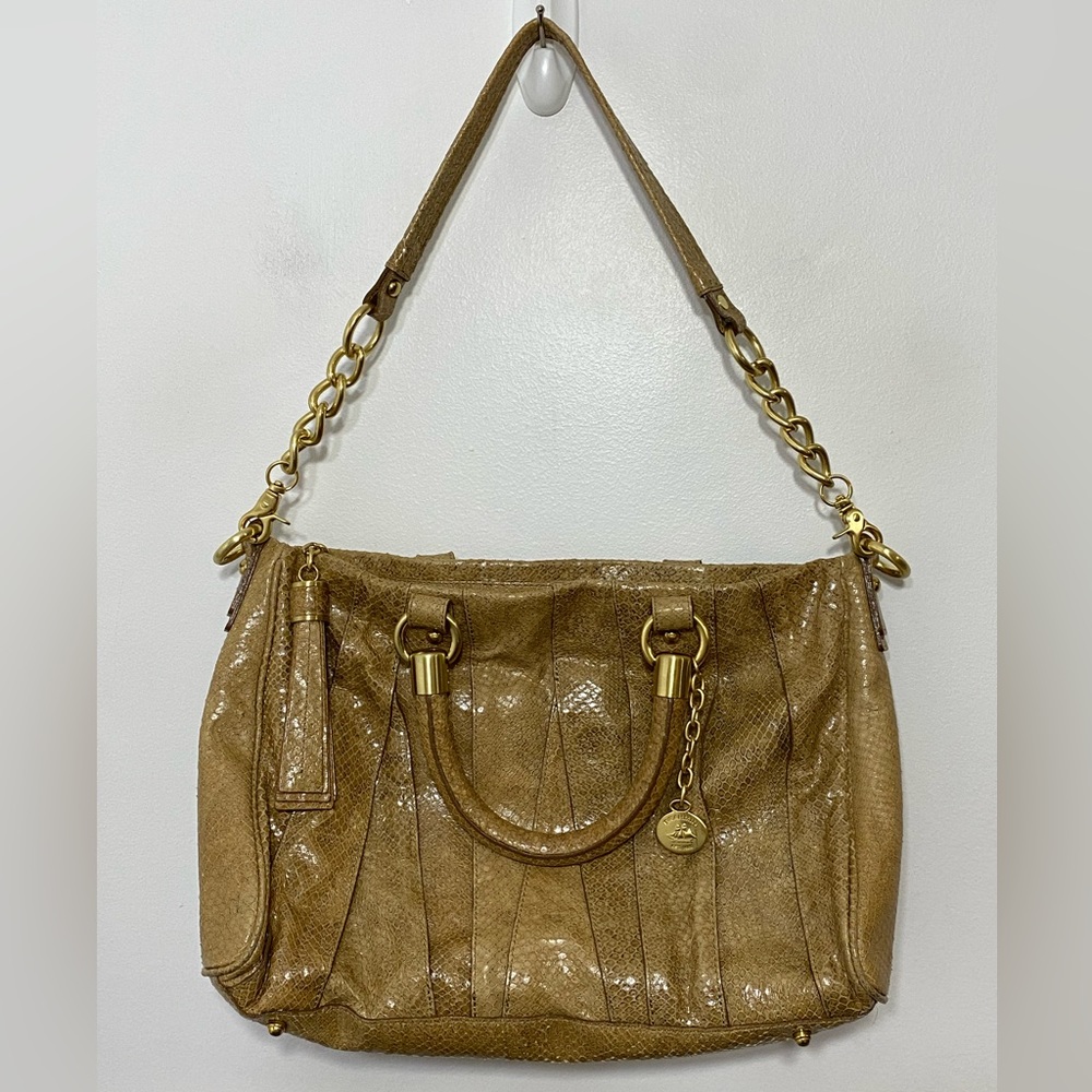 Brahmin Faux Snakeskin Genuine Leather Satchel
